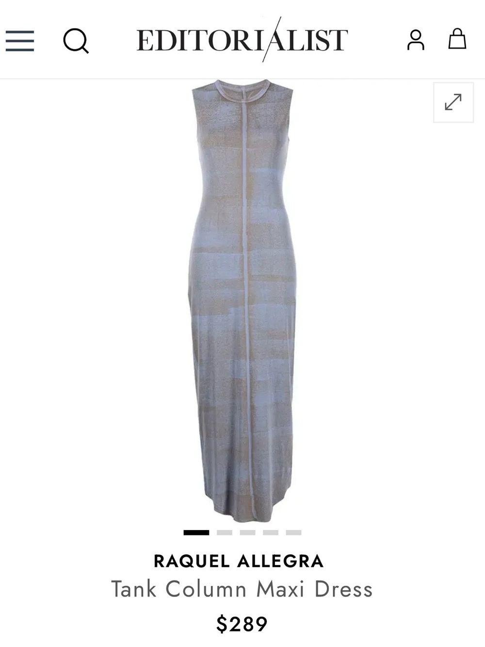 Raquel Allegra Muscle Tank Column Maxi Dress Made in LA Size 10-12 - Picture 11 of 12